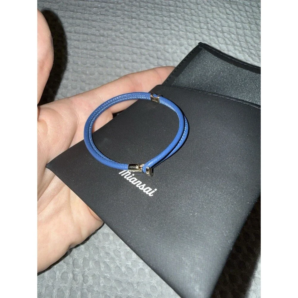 Miansai Orson Loop Leather Bracelet Size Medium Blue